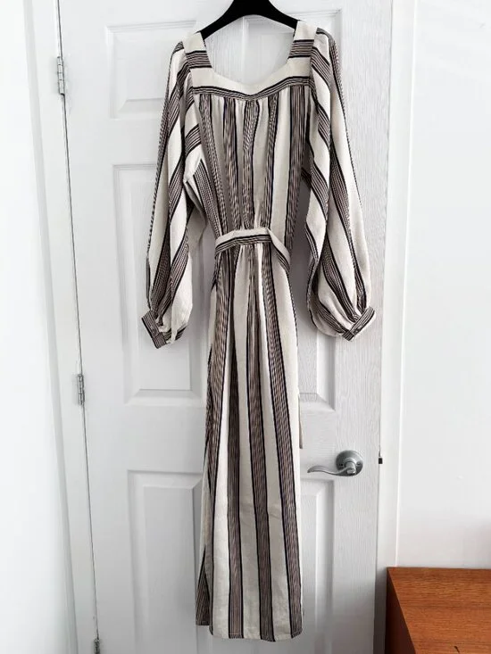 Horses Atelier "Blouson" Striped Maxi Dress in Soleil, size "3" (fits like Small - Picture 10 of 12